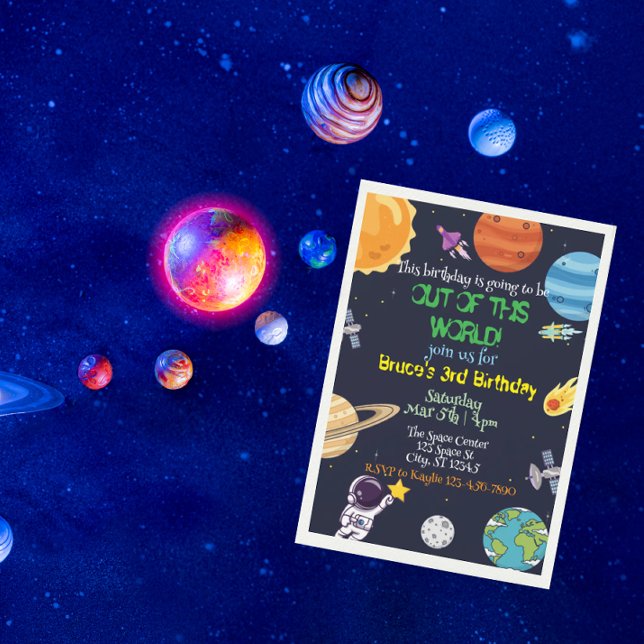 Out of this World, space birthday Invitation (Creator Uploaded)