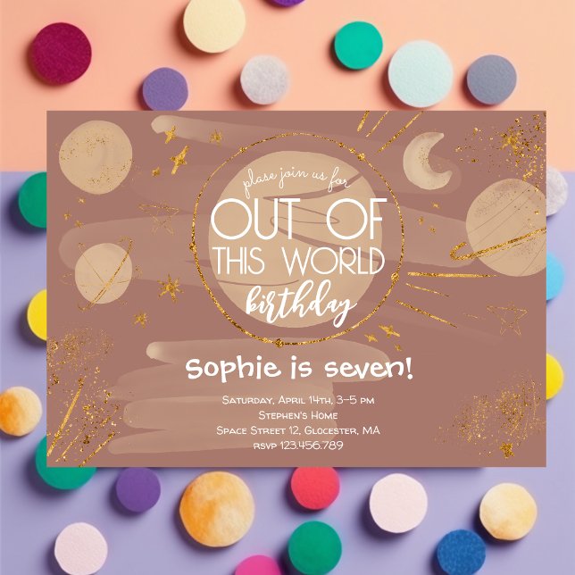 Out of this world space birthday Invitation (Creator Uploaded)