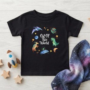 Out Of This World Space Dinosaur Galaxy Birthday Baby T-Shirt