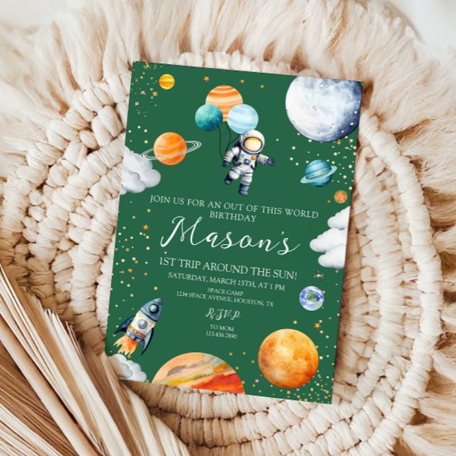 Out of This World Space First Birthday Invitation (Creator Uploaded)