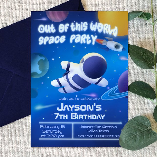 Out of this World Space Party  Invitation (Out of this World Space Party Invitation)