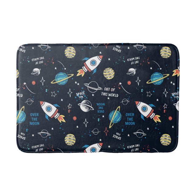 Out of This World Space Pattern Bath Mat (Front)