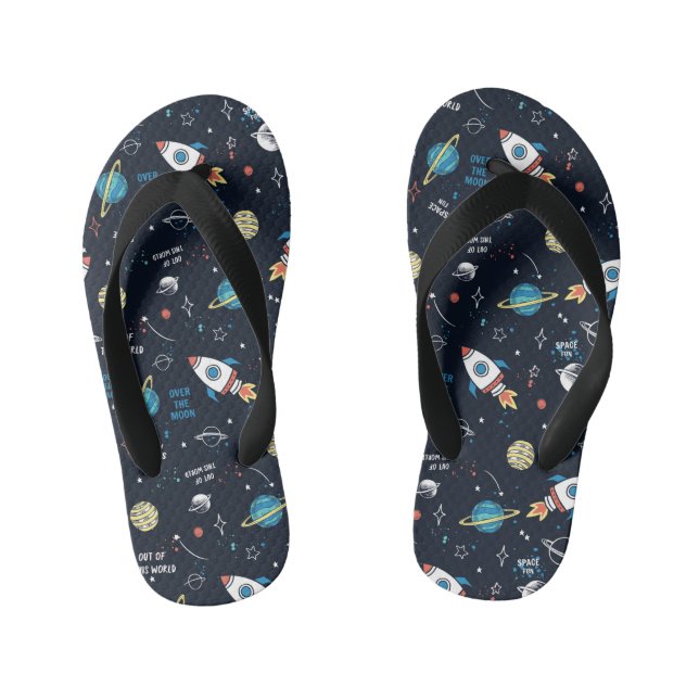 Out of This World Space Pattern Kid's Thongs (Footbed)