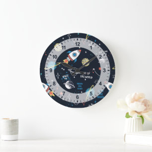 Out of This World Space Pattern Large Clock