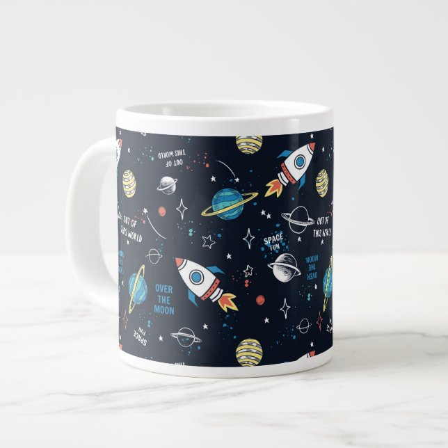 Out of This World Space Pattern Large Coffee Mug (Front Left)