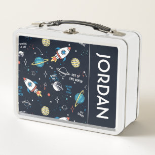 Out of This World Space Pattern Metal Lunch Box