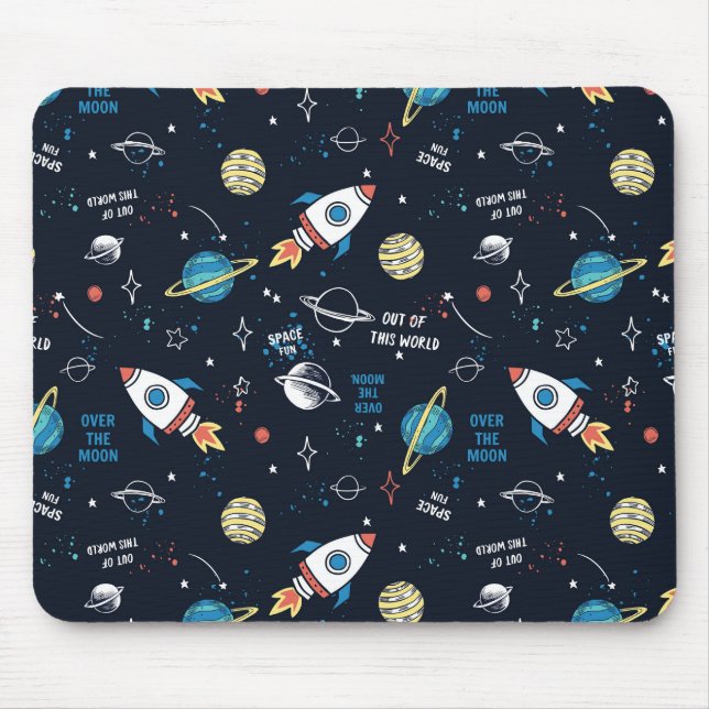 Out of This World Space Pattern Mouse Pad (Front)