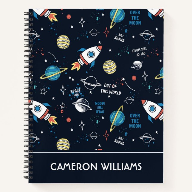 Out of This World Space Pattern Notebook (Front)