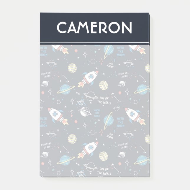 Out of This World Space Pattern Post-it Notes (Front)