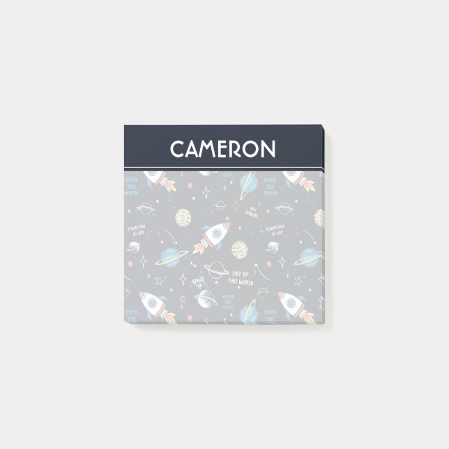 Out of This World Space Pattern Post-it Notes (Front)