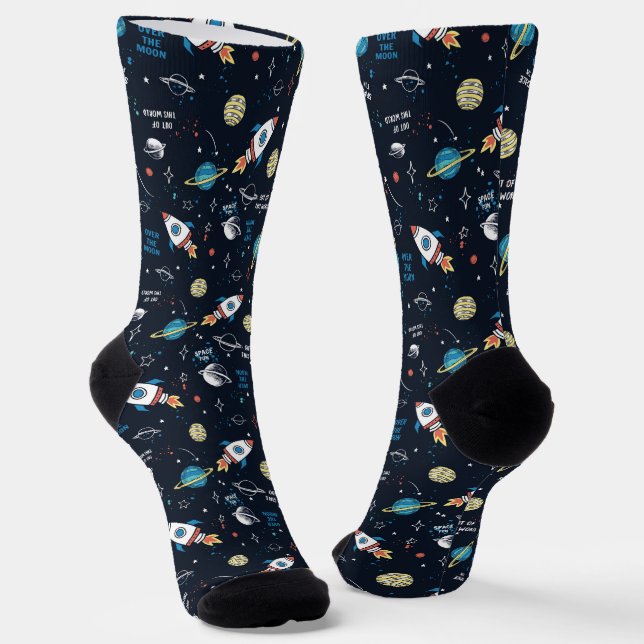 Out of This World Space Pattern Socks (Angled)