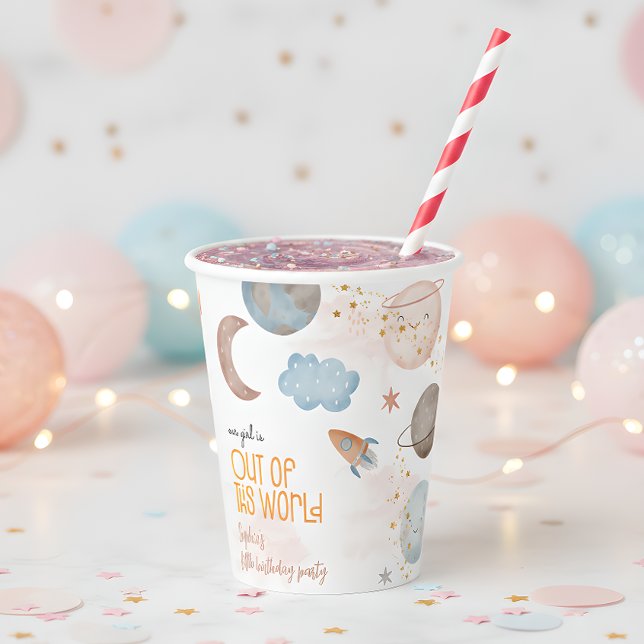 Out of this world space universe kids birthday paper cups (Creator Uploaded)