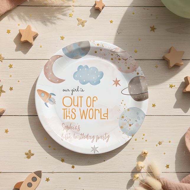 Out of this world space universe kids birthday paper plate (Creator Uploaded)