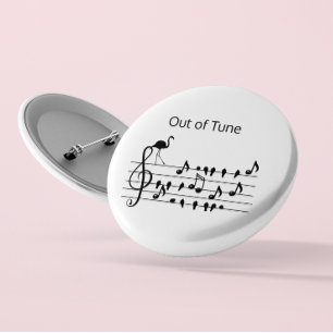 Out of Tune Flamingo customisable 6 Cm Round Badge