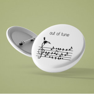 Out of Tune, toucan customisable   6 Cm Round Badge