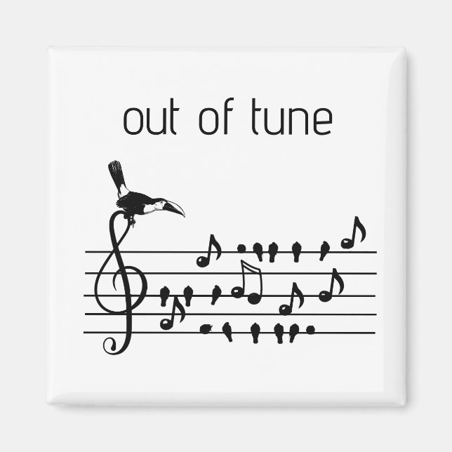Out of Tune, toucan joining songbirds   Magnet (Front)