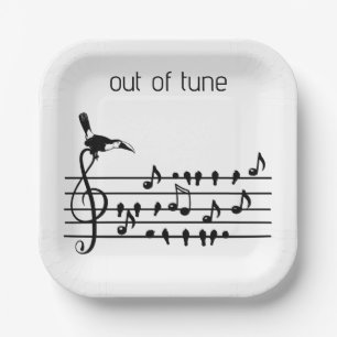 Out of Tune, toucan joining songbirds   Paper Plate