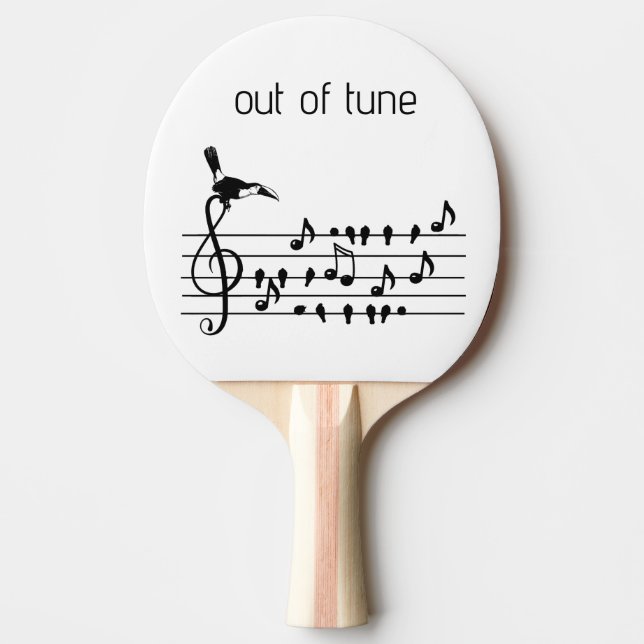 Out of Tune, toucan joining songbirds   Ping Pong Paddle (Front)