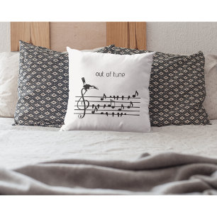 Out of Tune, Toucan & Songbirds Musical Staff Cushion