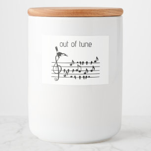 Out of Tune, Toucan & Songbirds Musical Staff Food Label