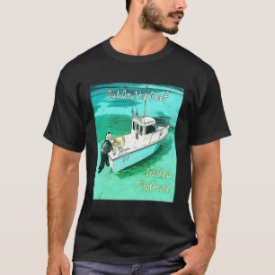 Out On The Reef Crooked Pilothouse Boat T-Shirt