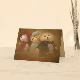 Out On The Town Bears Valentine Holiday Card