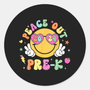 Out Pre-k Cute Groovy Last Day Of Pre-k Classic Round Sticker