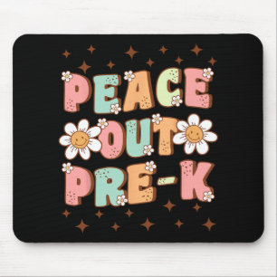 Out Pre-k Cute Groovy Last Day Of Preschool Gradua Mouse Pad