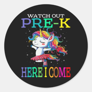 Out Pre-k Here I Come Unicorn Back To School Classic Round Sticker