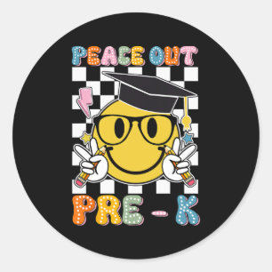 Out Pre K Last Day Of School Smile Face Teachers K Classic Round Sticker