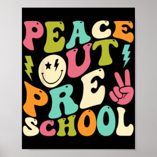 Out Preschool Groovy Graduation Last Day Of School Poster