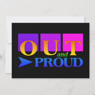 OUT & PROUD invitation, customise Invitation