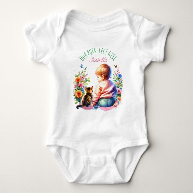 Out Purr-fect Girl | Personalised Baby Bodysuit (Front)