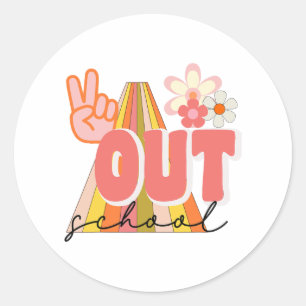 Out School Funny Last Day Of School Graduation Kid Classic Round Sticker