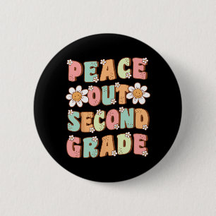 Out Second Grade Cute Groovy Last Day Of 2nd Grade 6 Cm Round Badge