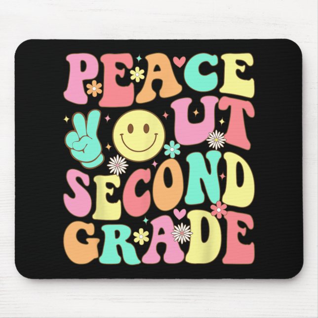Out Second Grade Groovy 2nd Grade Last Day Of Scho Mouse Pad (Front)