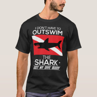 Out Swim My Dive Buddy Funny Shark Scuba Diving T-Shirt