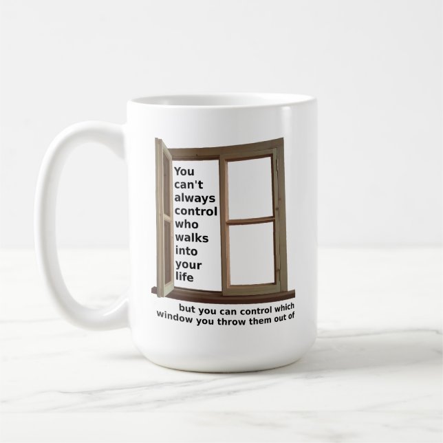 Out The Window Funny Mug (Left)