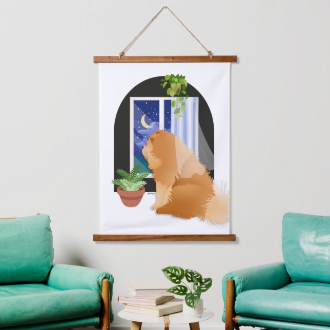  OUT THERE SOMEWHERE  Chow wood edge tapestry (Living Room)