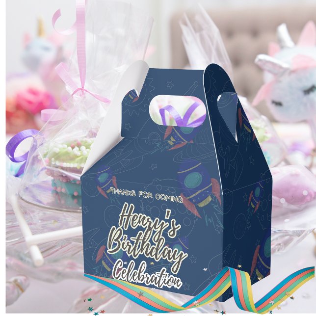 Out to space Birthday celebration Favor Box (Creator Uploaded)