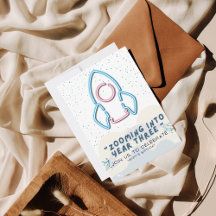 Out to space Birthday party invitation Card