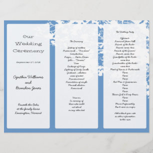 Out Tree, Blue Tri-Fold Wedding Program Template