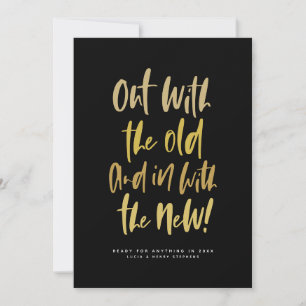 Out with the old gold happy new year card