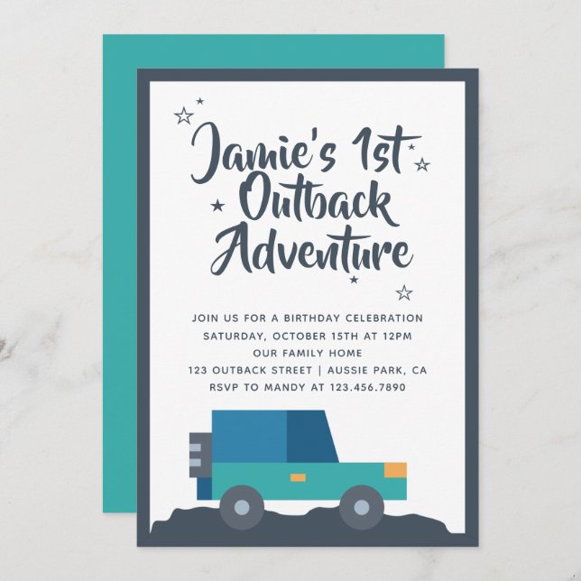 Outback Adventure Birthday Party Invitation (Front/Back)