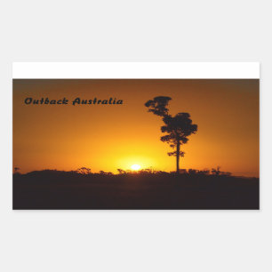 Outback Australia sunset rectangular sticker