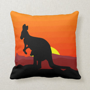 Outback Australian Kangaroo at Sunset Cushion