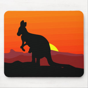 Outback Australian Kangaroo at Sunset Mouse Pad