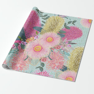 Outback Banksia And Grevillea Eucalyptus Wrapping Paper