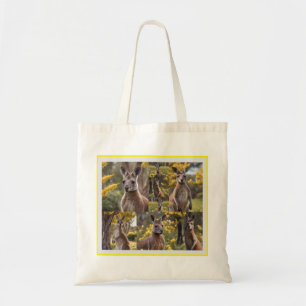 Outback Beauty: Kangaroo And Wattle Photo Collage Tote Bag