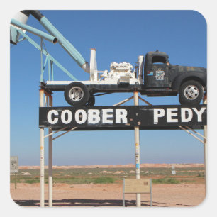 Outback Coober Pedy Customised Souvenir Square Sticker